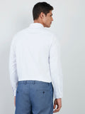 WES Formals White Self-Patterned Slim-Fit Shirt