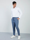WES Formals White Self-Patterned Slim-Fit Shirt