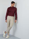 WES Formals Wine Ultra-Slim Fit Shirt Standing View
