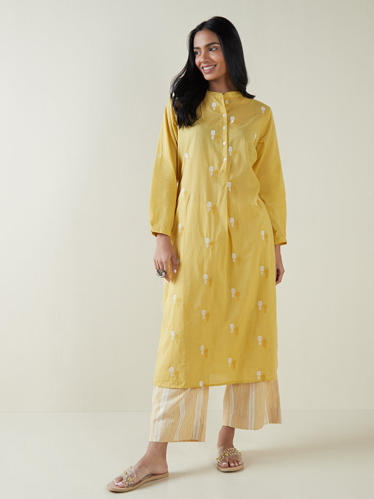 Buy Online Lime Yellow Cotton Kurti for Women  Girls at Best Prices in  Biba IndiaDISTRIBU15826AW20