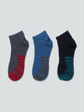 WES Lounge Anthra Melange Socks Set Of Three Front View - Westside
