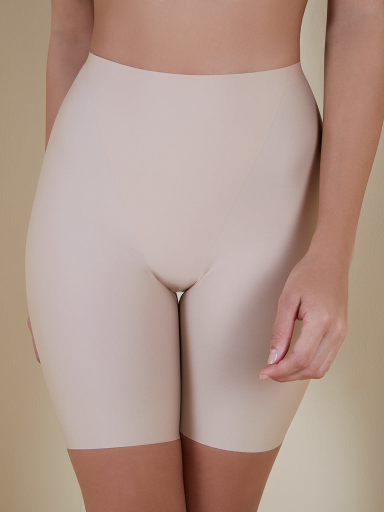 Wunderlove Beige High-Rise Shaping Shorts