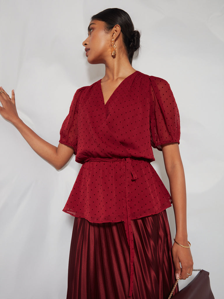 Green Net Solid Skirt with Printed Peplum Top  Indduscom