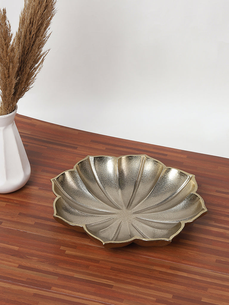 Westside Home Modern Gold plated Lotus small Platter