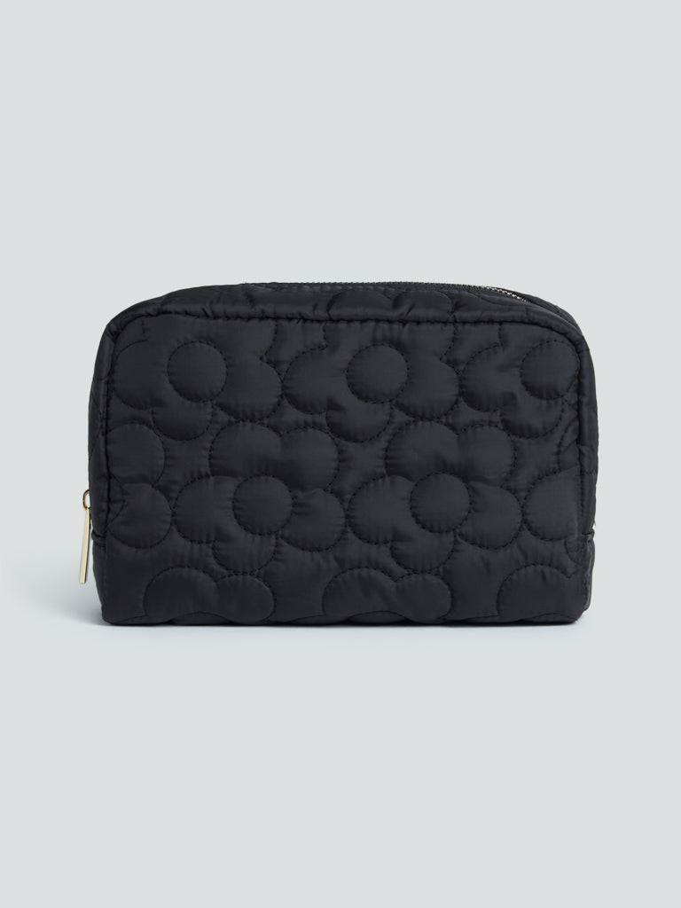 Studiowest Black Floral Quilted Pouch