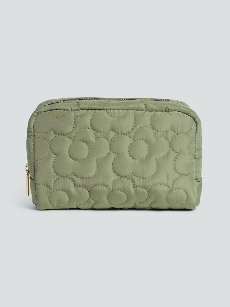 Studiowest Olive Floral Quilted Pouch