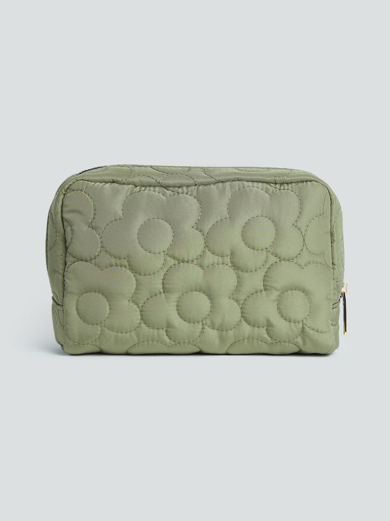 Studiowest Olive Floral Quilted Pouch