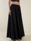 Utsa Black Mirror Detailed Long Skirt