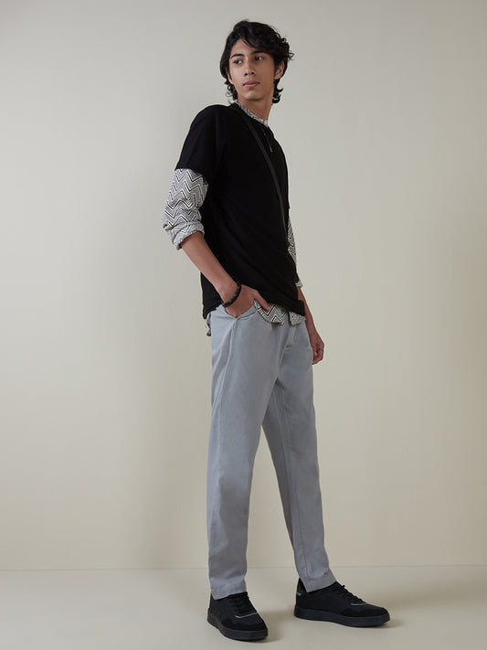 ETA Black Ribbed Slim-Fit T-Shirt
