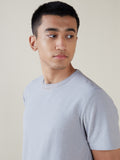 ETA Grey Self-Textured Slim-Fit T-Shirt