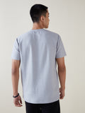 ETA Grey Self-Textured Slim-Fit T-Shirt