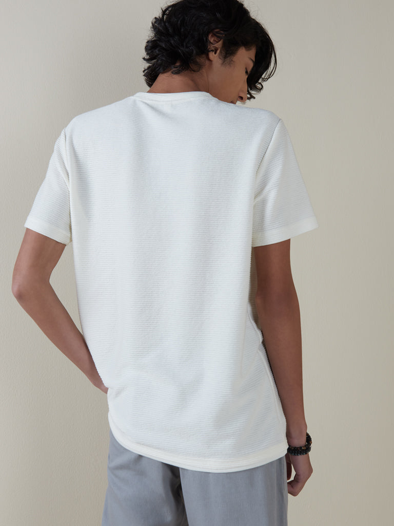 ETA Off-White Ribbed Slim-Fit T-Shirt