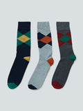WES Lounge Anthra Melange Socks Set Of Three