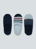 WES Lounge Navy Invisible Socks Set Of Three