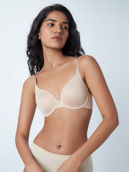 Wunderlove Beige Padded Wired T-Shirt Bra