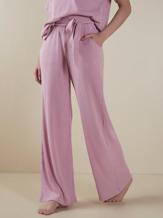 Wunderlove Pink Ribbed Track Pants