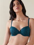Wunderlove Teal Lace Padded Wired Bra