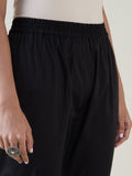 Utsa Black Tapered Slim Fit Cropped Pants