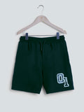 Y&F Kids Dark Green Printed Shorts