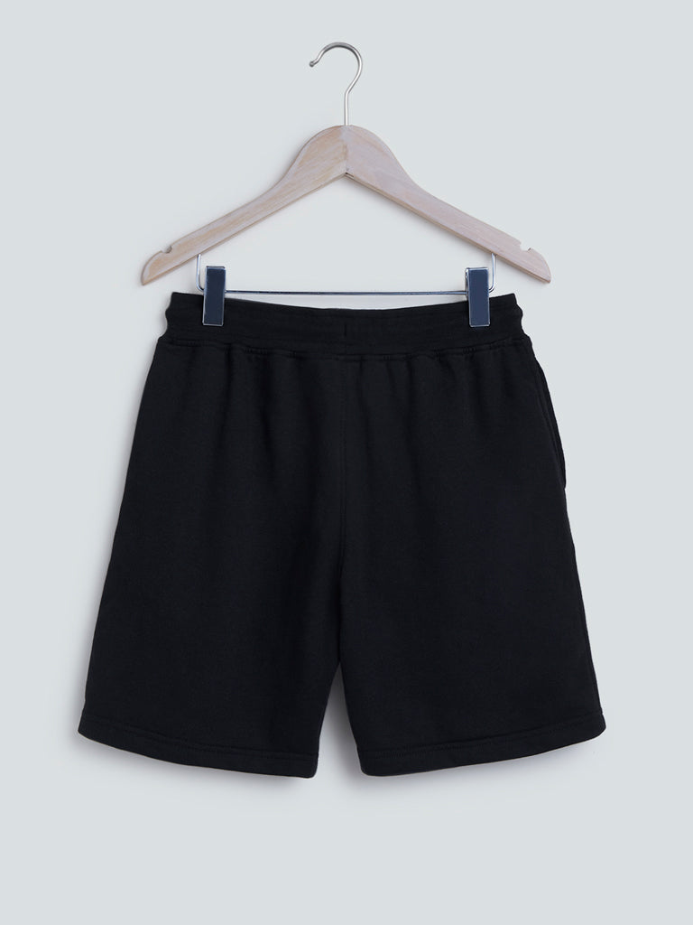 Y&F Kids Black Printed Shorts