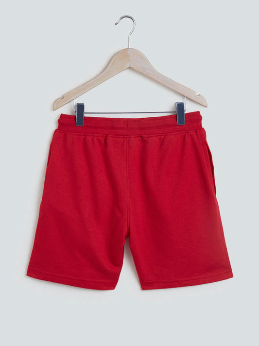 Y&F Kids Crimson Text Pattern Shorts