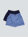 WES Lounge Blue Relaxed-Fit Boxers Pack Of Two