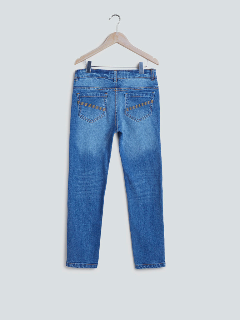 Y&F Kids Blue Faded Jeans
