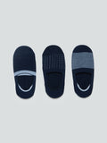 WES Lounge Navy Invisible Socks Pack of Three