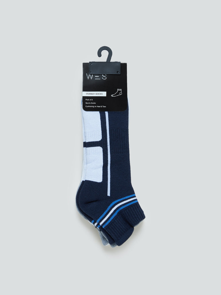 WES Lounge White Trainer Socks Pack of Three