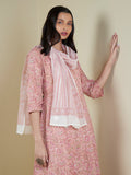 Zuba Peach Floral-Printed Stole