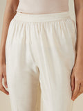 Utsa Ivory Cropped Ethnic Pants