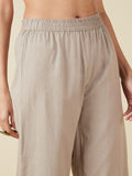 Utsa Light Taupe Crochet-Detailed Palazzo