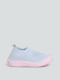 Yellow Kids Grey Knitted Slip-On Shoes