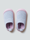 Yellow Kids Grey Knitted Slip-On Shoes