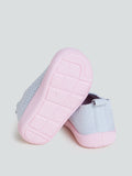 Yellow Kids Grey Knitted Slip-On Shoes