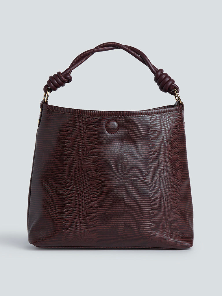 Westside Burgundy Textured Sling Bag