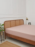 Westside Home Dusty Pink Solid Single Fitted Bedsheet