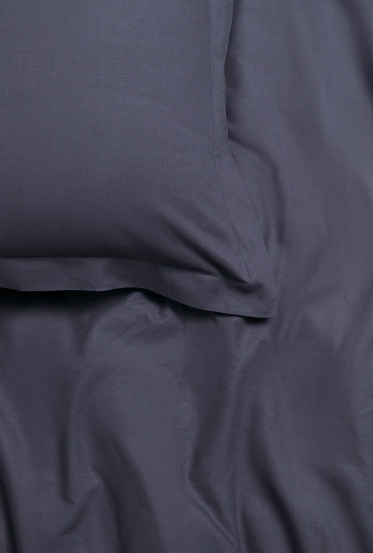 Westside Home Dark Grey Single Flat Bedsheet and Pillowcases Set