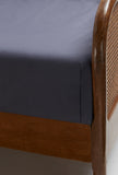 Westside Home Dark Grey Double Flat Bedsheet and Pillowcases Set