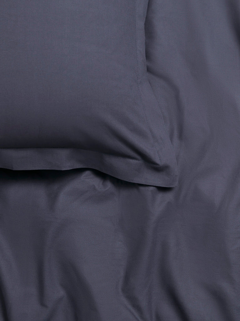 Westside Home Dark Grey King Flat Bedsheet and Pillowcases Set