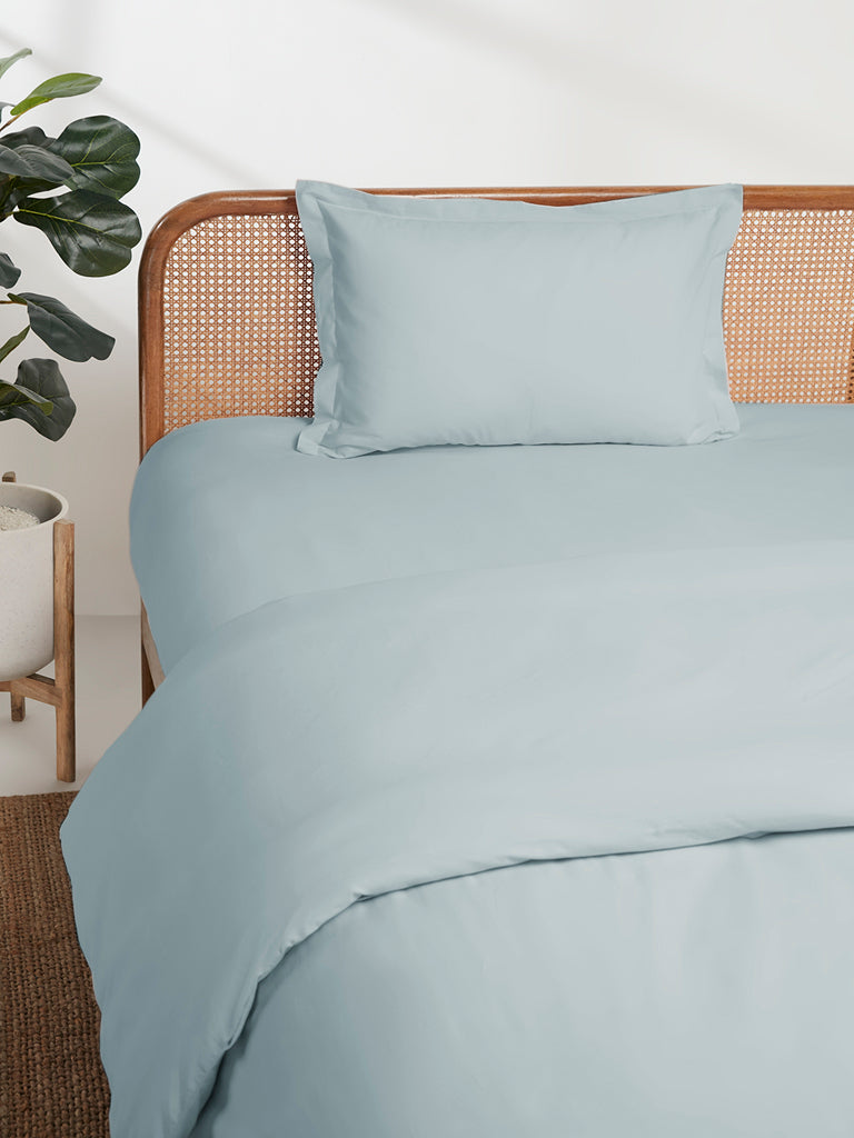 Westside Home Aqua Single Flat Bedsheet and Pillowcases Set