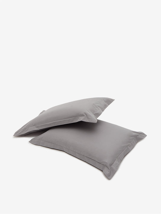 Westside Home Grey Solid Pillow cover Set of Two