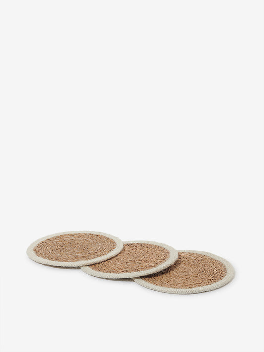 Westside Home Brown Seagrass Trivets Set of Three