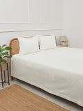 Westside Home White Waffle Textured Double Bedcover and Pillowcase Set