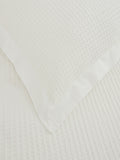 Westside Home White Waffle Textured Double Bedcover and Pillowcase Set
