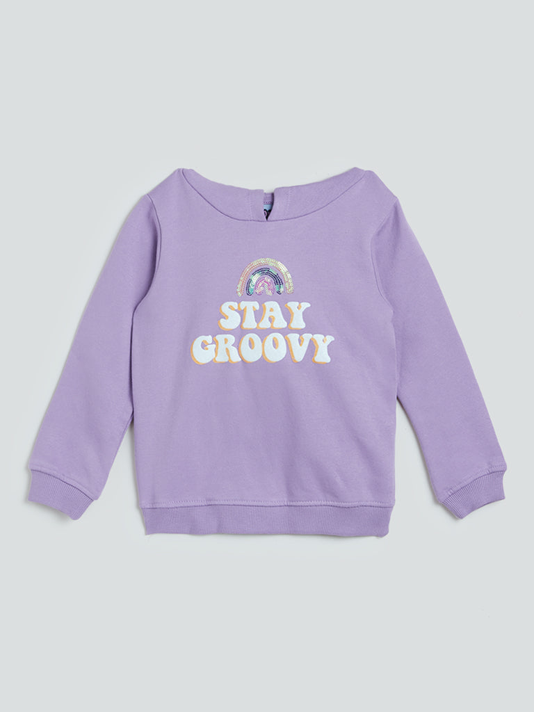 Shop HOP Kids Purple Printed Hoodie Sweatshirt Online – Westside