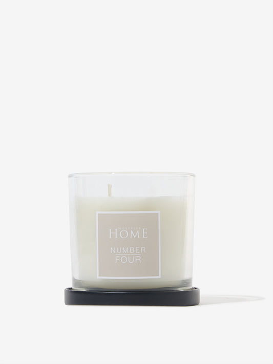 Westside Home White Large Lava Rock Scented Candle