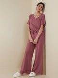 Wunderlove Dark Mauve Flared Supersoft Pyjamas