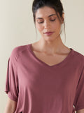 Wunderlove Dark Mauve Raglan Sleeve Supersoft T-Shirt