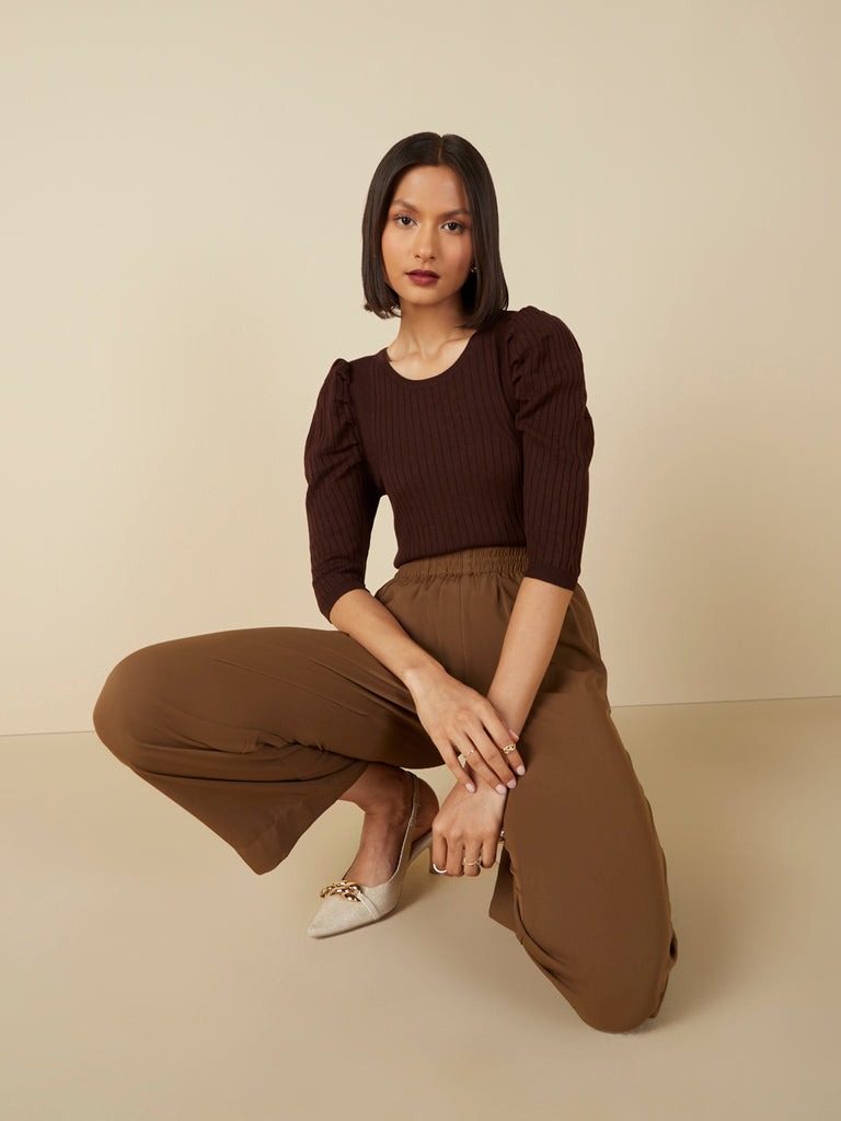 Chocolate Brown Cropped Trousers  CoOrds  PrettyLittleThing